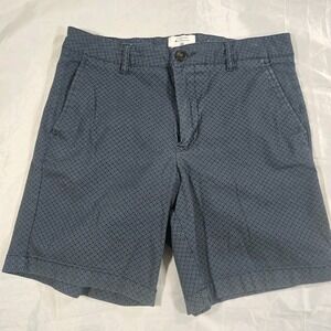 Ben Sherman Shorts Mens 30 Blue Geometric Print Stretch Chino Casual Flat Front